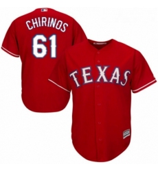 Youth Majestic Texas Rangers 61 Robinson Chirinos Authentic Red Alternate Cool Base MLB Jersey 
