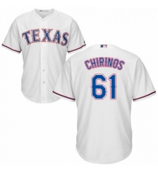 Youth Majestic Texas Rangers 61 Robinson Chirinos Replica White Home Cool Base MLB Jersey 