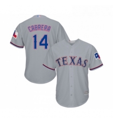 Youth Texas Rangers 14 Asdrubal Cabrera Replica Grey Road Cool Base Baseball Jersey 