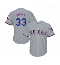 Youth Texas Rangers 33 Drew Smyly Replica Grey Road Cool Base Baseball Jersey 