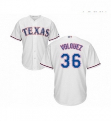 Youth Texas Rangers 36 Edinson Volquez Replica White Home Cool Base Baseball Jersey 