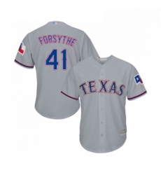 Youth Texas Rangers 41 Logan Forsythe Replica Grey Road Cool Base Baseball Jersey 