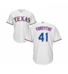 Youth Texas Rangers 41 Logan Forsythe Replica White Home Cool Base Baseball Jersey 