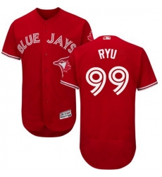 Blue Jays 99 HyunJin Ryu Red Flexbase Authentic Collection Canada Day Stitched MLB Jersey