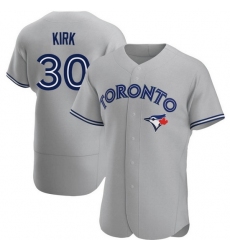 Men Nike Toronto Blue Jays #30 Alejandro Kirk Gray Home Stitched Cool Base Player Jersey
