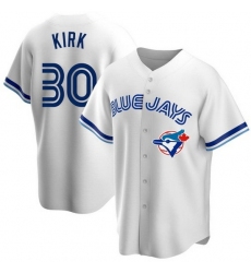 Men Nike Toronto Blue Jays #30 Alejandro Kirk White Home Stitched Cool Base Player Jersey