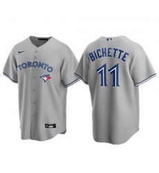 Men Toronto Blue Jays 11 Bo Bichette Gray Cool Base Stitched MLB Jerse