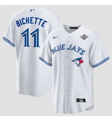 Men Toronto Blue Jays 11 Bo Bichette White 2025 World Series Home Cool Base Stitched Baseball Jersey Men Toronto Blue Jays 11 Bo Bichette White 2025 World Series Home Cool Base Stitched Baseball Jersey