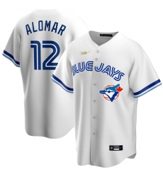 Men Toronto Blue Jays 12 Roberto Alomar Nike Home Cooperstown Collection Player MLB Jersey White