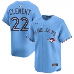 Men Toronto Blue Jays 22 Ernie Clement Light Blue Cool Base Stitched Baseball Jersey