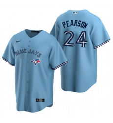 Men Toronto Blue Jays 24 Nate Pearson Light Blue Cool Base Stitched Jersey