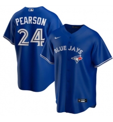 Men Toronto Blue Jays 24 Nate Pearson Royal Cool Base Stitched Jersey