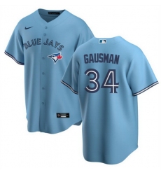 Men Toronto Blue Jays 34 Kevin Gausman Light Blue Cool Base Stitched Jersey