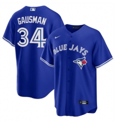 Men Toronto Blue Jays 34 Kevin Gausman Royal Cool Base Stitched Jersey