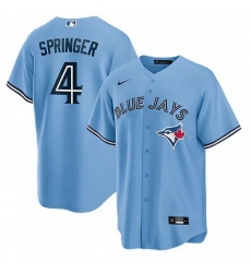 Men Toronto Blue Jays 4 George Springer Light Blue Cool Base Stitched jersey