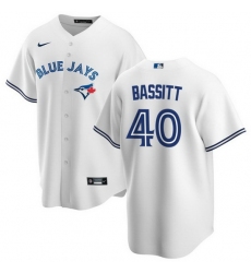 Men Toronto Blue Jays 40 Chris Bassitt White Cool Base Stitched Jersey