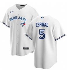 Men Toronto Blue Jays 5 Santiago Espinal White Cool Base Stitched Jersey