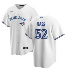 Men Toronto Blue Jays 52 Anthony Bass White Cool Base Stitched Jersey