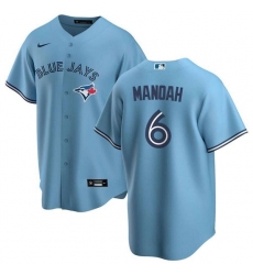 Men Toronto Blue Jays 6 Alek Manoah Light Blue Cool Base Stitched Jersey