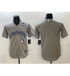 Men Toronto Blue Jays Blank Grey 2025 World Series Cool Base Stitched Baseball Jersey