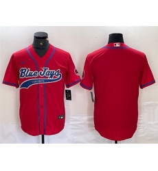 Men Toronto Blue Jays Blank Red Cool Base Stitched Baseball Jersey