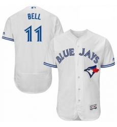 Mens Majestic Toronto Blue Jays 11 George Bell White Home Flex Base Authentic Collection MLB Jersey
