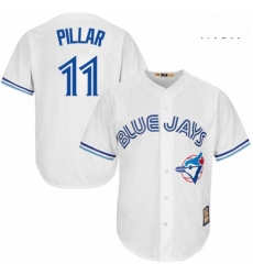 Mens Majestic Toronto Blue Jays 11 Kevin Pillar Replica White Cooperstown MLB Jersey