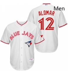 Mens Majestic Toronto Blue Jays 12 Roberto Alomar Replica White 2015 Canada Day MLB Jersey
