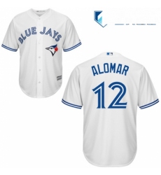 Mens Majestic Toronto Blue Jays 12 Roberto Alomar Replica White Home MLB Jersey