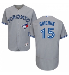 Mens Majestic Toronto Blue Jays 15 Randal Grichuk Grey Road Flex Base Authentic Collection MLB Jersey