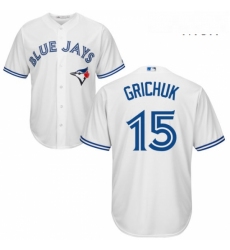 Mens Majestic Toronto Blue Jays 15 Randal Grichuk Replica White Home MLB Jersey 