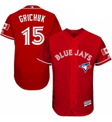 Mens Majestic Toronto Blue Jays 15 Randal Grichuk Scarlet Alternate Flex Base Authentic Collection MLB Jersey