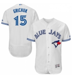 Mens Majestic Toronto Blue Jays 15 Randal Grichuk White Home Flex Base Authentic Collection MLB Jersey