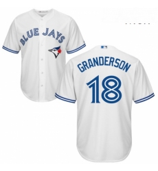 Mens Majestic Toronto Blue Jays 18 Curtis Granderson Replica White Home MLB Jersey 