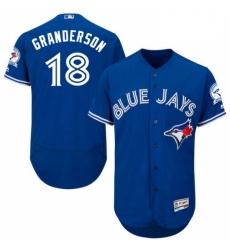 Mens Majestic Toronto Blue Jays 18 Curtis Granderson Royal Blue Alternate Flex Base Authentic Collection MLB Jersey