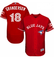 Mens Majestic Toronto Blue Jays 18 Curtis Granderson Scarlet Alternate Flex Base Authentic Collection MLB Jersey