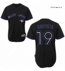 Mens Majestic Toronto Blue Jays 19 Jose Bautista Authentic Black Fashion MLB Jersey