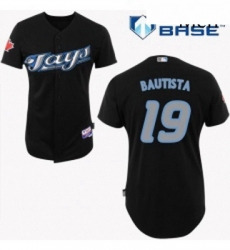 Mens Majestic Toronto Blue Jays 19 Jose Bautista Replica Black Cool Base MLB Jersey