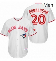 Mens Majestic Toronto Blue Jays 20 Josh Donaldson Authentic White 2015 Canada Day MLB Jersey