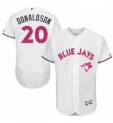 Mens Majestic Toronto Blue Jays 20 Josh Donaldson Authentic White 2016 Mothers Day Fashion Flex Base Jersey