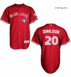 Mens Majestic Toronto Blue Jays 20 Josh Donaldson Replica Red Canada Day MLB Jersey