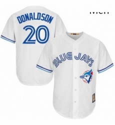 Mens Majestic Toronto Blue Jays 20 Josh Donaldson Replica White Cooperstown MLB Jersey