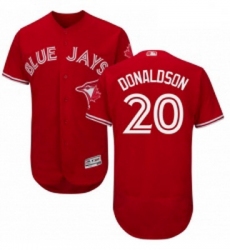 Mens Majestic Toronto Blue Jays 20 Josh Donaldson Scarlet Flexbase Authentic Collection Alternate MLB Jersey