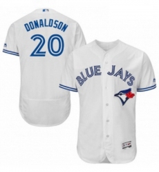 Mens Majestic Toronto Blue Jays 20 Josh Donaldson White Home Flex Base Authentic Collection MLB Jersey