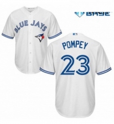 Mens Majestic Toronto Blue Jays 23 Dalton Pompey Replica White Home MLB Jersey
