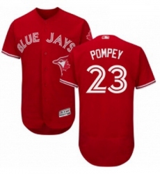 Mens Majestic Toronto Blue Jays 23 Dalton Pompey Scarlet Flexbase Authentic Collection Alternate MLB Jersey