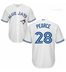 Mens Majestic Toronto Blue Jays 28 Steve Pearce Replica White Home MLB Jersey 