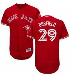 Mens Majestic Toronto Blue Jays 29 Jesse Barfield Scarlet Flexbase Authentic Collection Alternate MLB Jersey