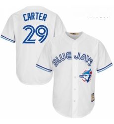 Mens Majestic Toronto Blue Jays 29 Joe Carter Authentic White Cooperstown MLB Jersey