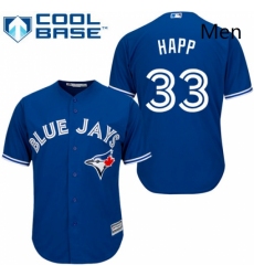 Mens Majestic Toronto Blue Jays 33 JA Happ Replica Blue Alternate MLB Jersey